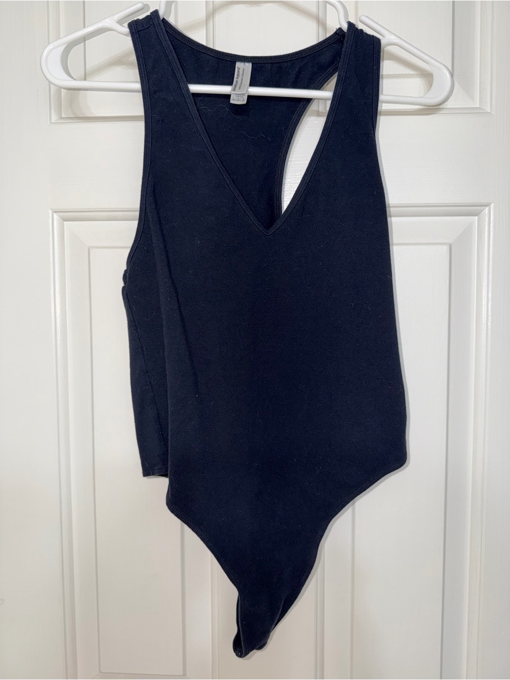 American Apparel Black Sleeveless V-Neck Bodysuit
